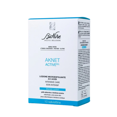 AKNET ACTIVEpeel Loción Microexfoliante con 3 ácidos. 10 toallitas desechables. Cód AC22221